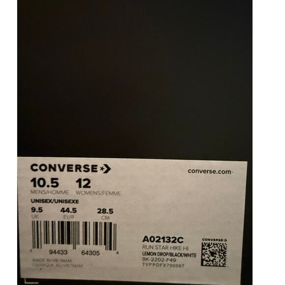 NEW Converse Run Star Hike Hi Top Sneakers Boots Size 10.5 Men's Lemon Drop - Picture 8 of 8